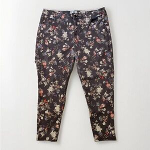 Lane Bryant 20R all over floral print stretch skinny jeans